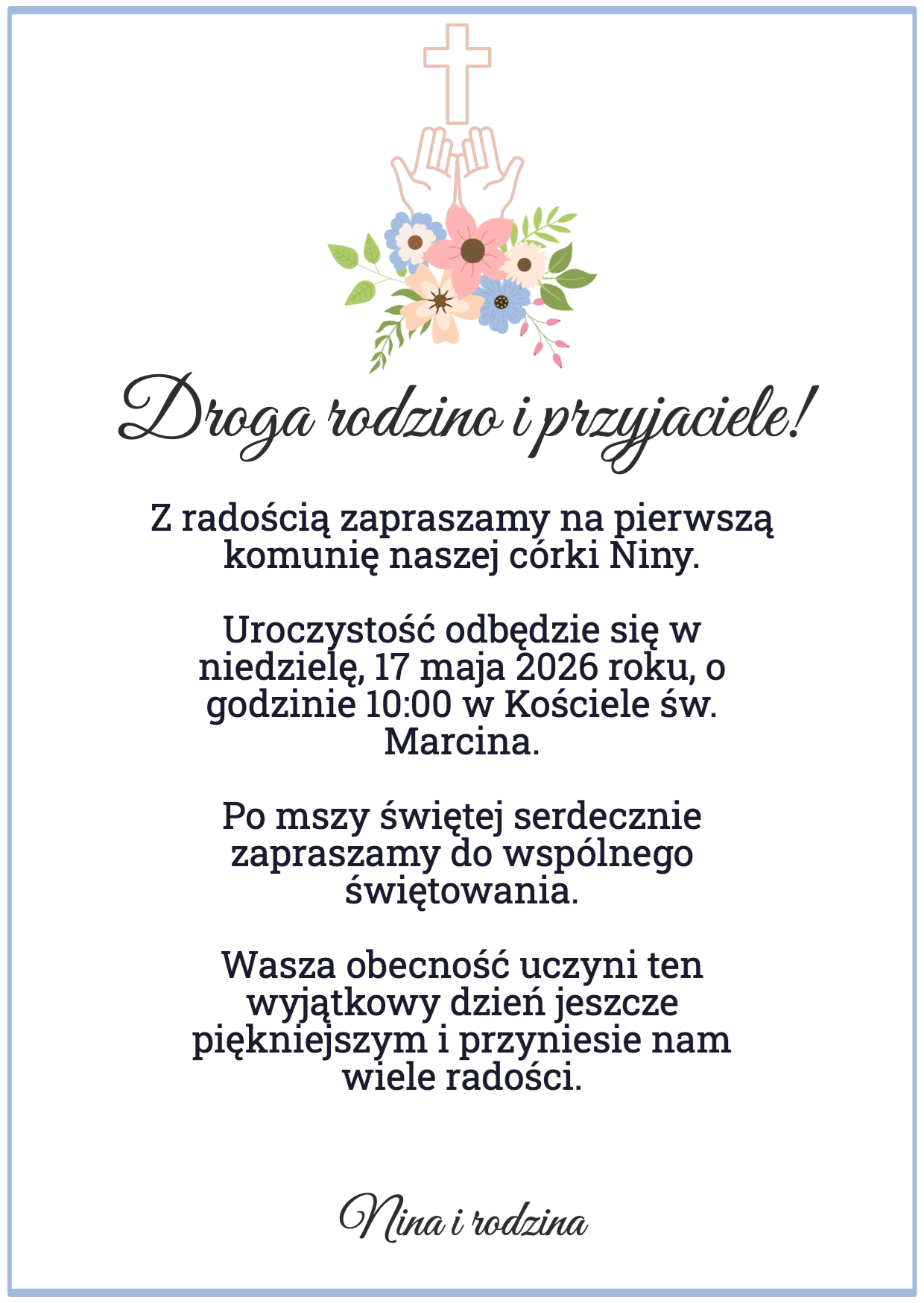 Kwiatowy krzyż — hrbtna stran