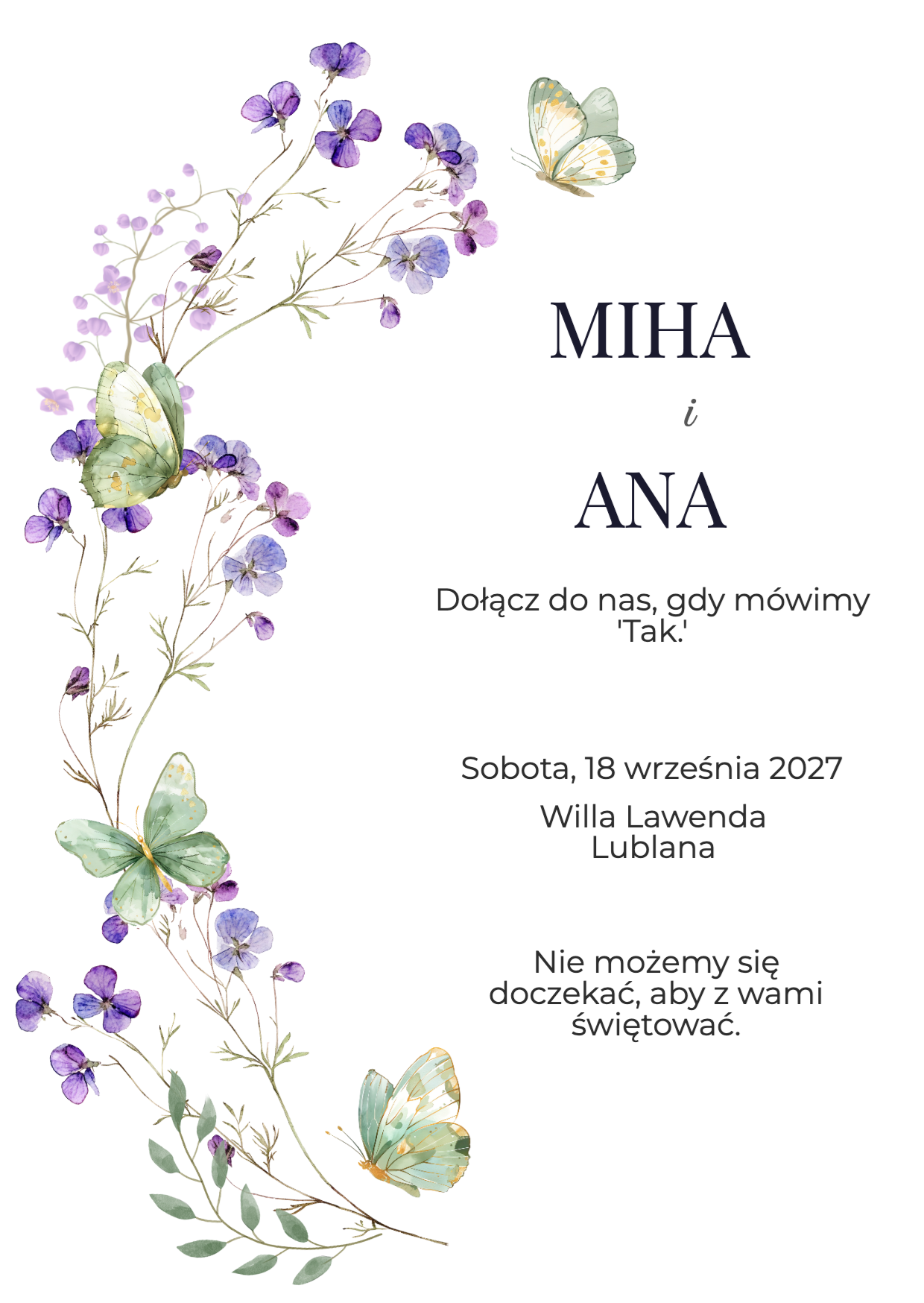 Fiołki z motylami